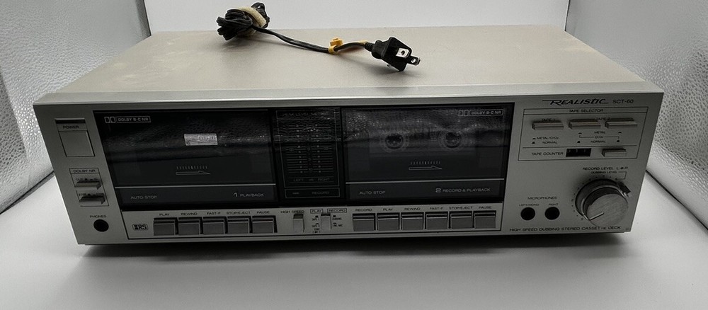 REALISTIC SCT-60 Dual Recording Cassette Tape Deck - Tested Tape Included