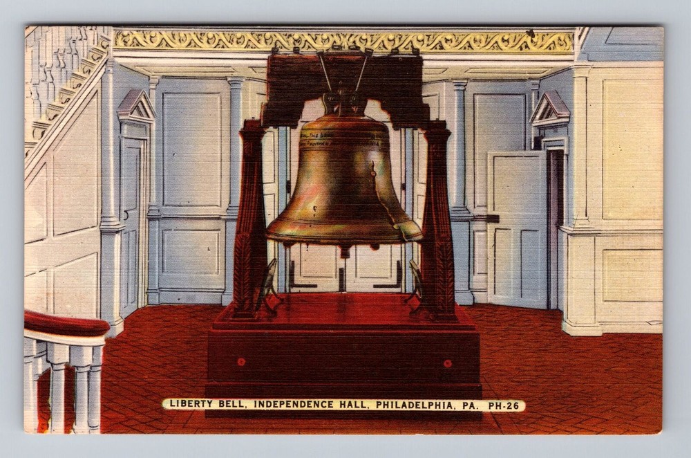 Pennsylvania PA Philadelphia Liberty Bell Independence Vintage Postcard Postal