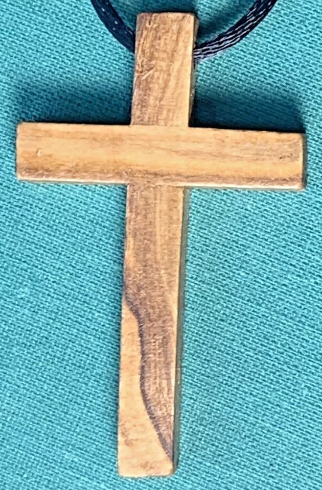 Holy Land Olive Wood Crucifix Pendant Necklace - Handmade in Israel