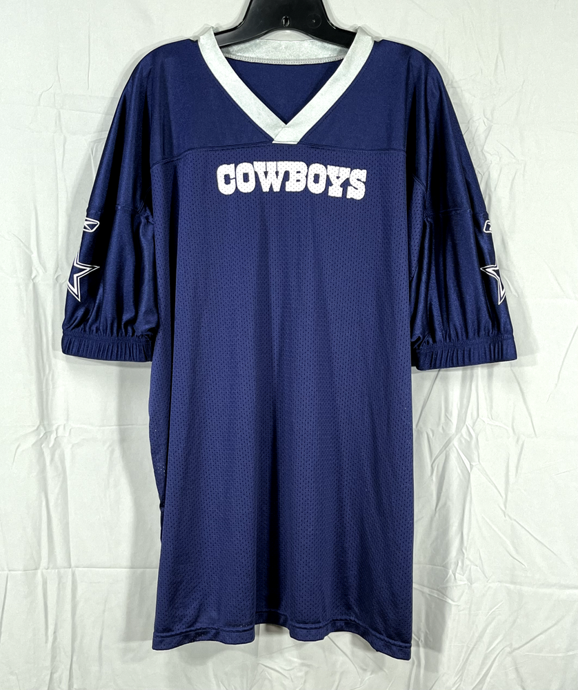 REEBOK NFL Blue/White DALLAS Cowboys PULLOVER Mesh JERSEY SHIRT 4XL (54