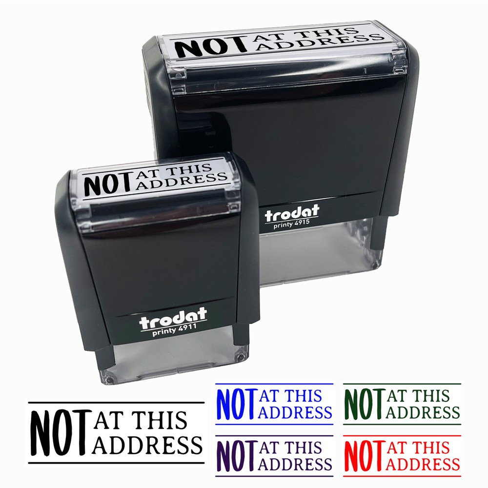 Not at This Address Letter Mail Self-Inking Rubber Stamp Ink Stamper for Office
