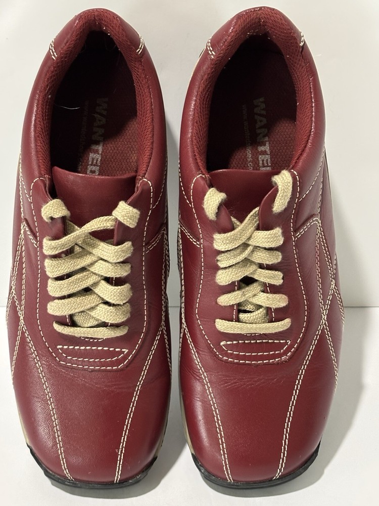 Speed Red Leather Bowling Oxfords for Women - Size 7.5M Lace-Up