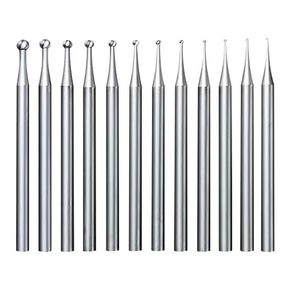 12Pcs Round Shape  Burr Set - 3/32Inch Shank Jewelry Making Burs Round 5325