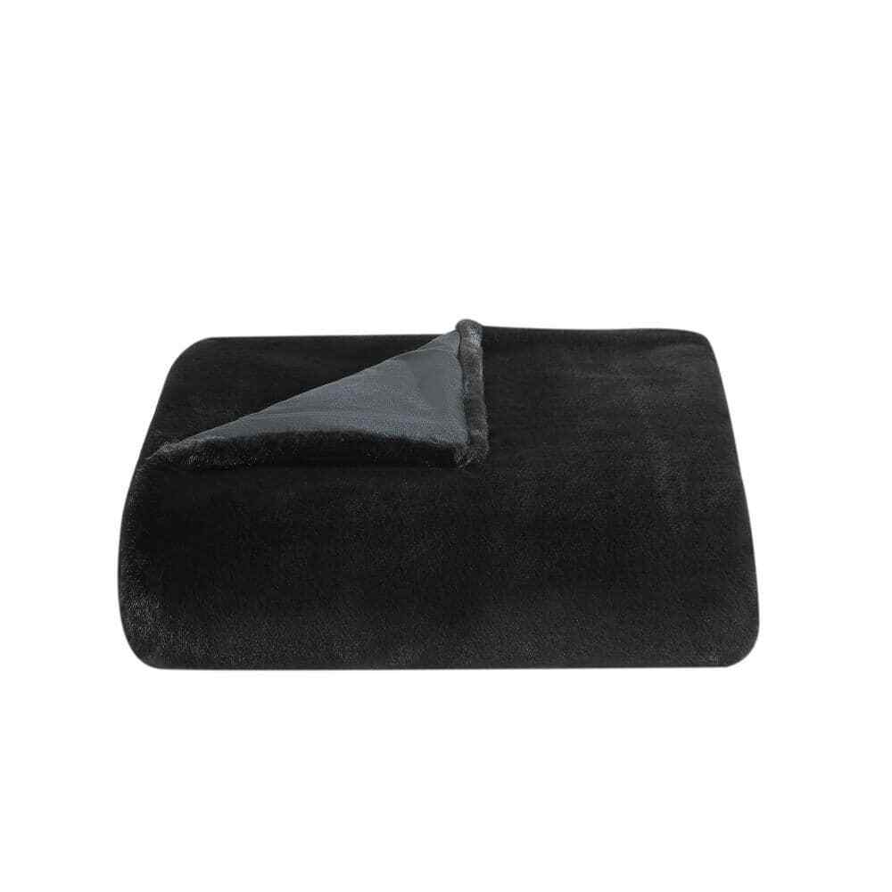 Lapin Black Microfiber 60 x 50 Throw Blanket