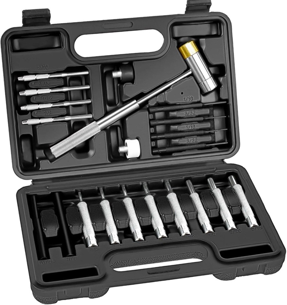 BESTNULE Solid Steel Punch Set with Roll Pin Punches for Precision Work