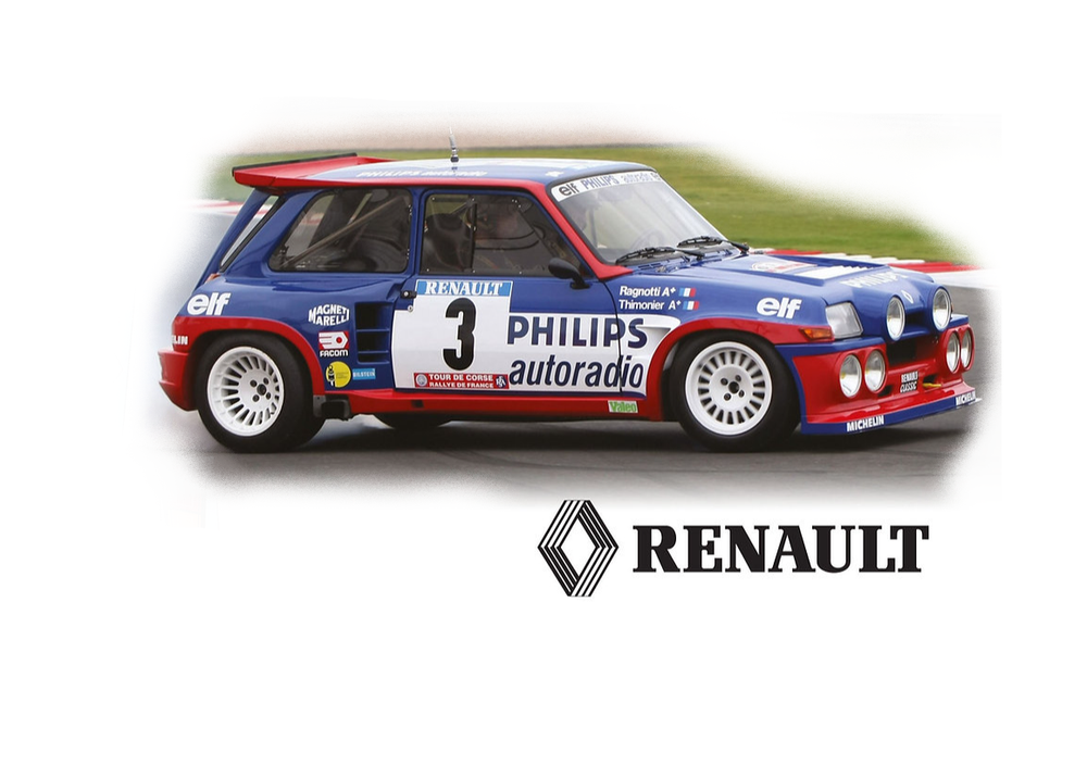 1:10 RC Clear Lexan Body Classic Renault R5 GT Rally #3 decals suit Tamiya