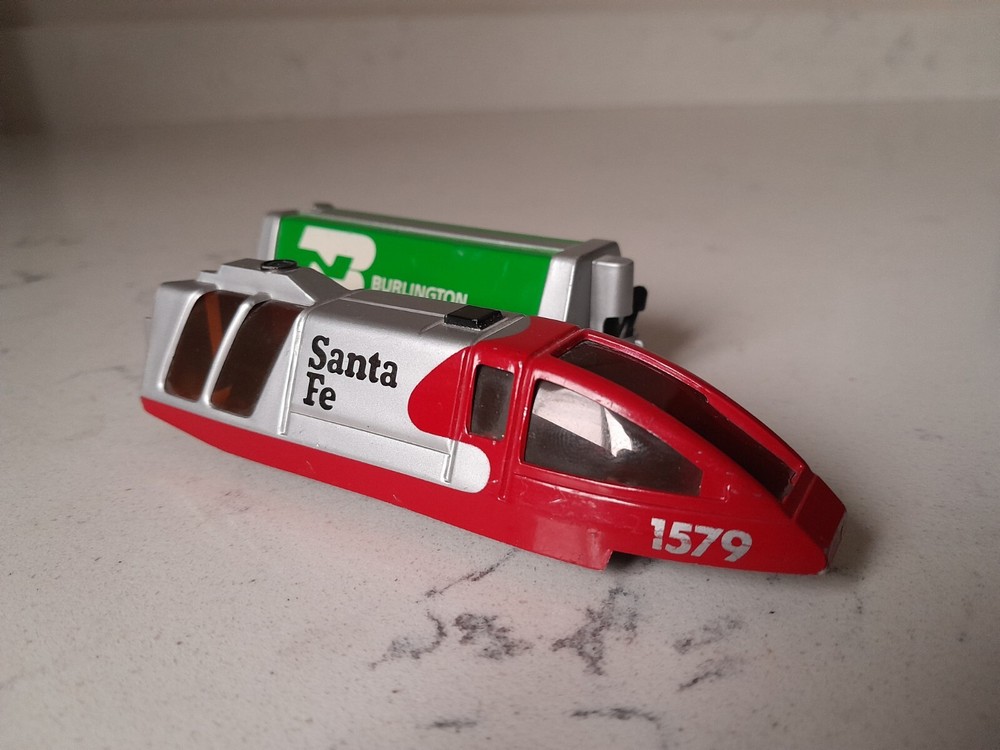 Vintage Tyco Santa Fe Slot Car Turbo Train & Burlington Northern Working/Tested