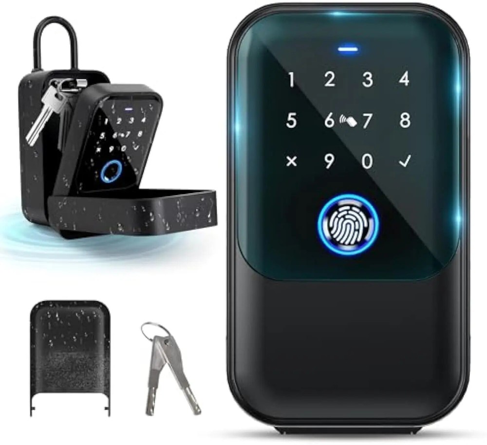 Smart Fingerprint Digital Lock with Keycard – IP66 Waterproof & Tuya Compatible-image
