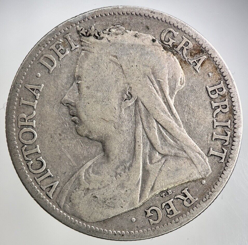 1899 Victoria Half-Crown Silver Coin Collectible Fine Grade