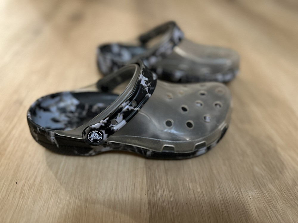 Crocs Unisex Adul Black White Mossy Oak Camo Womens 7/ Men’s 9