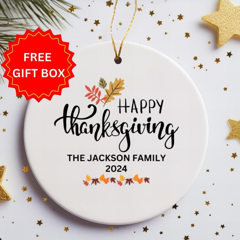 Personalized Thanksgiving Family Ornament Decoration 2024 Customized Family