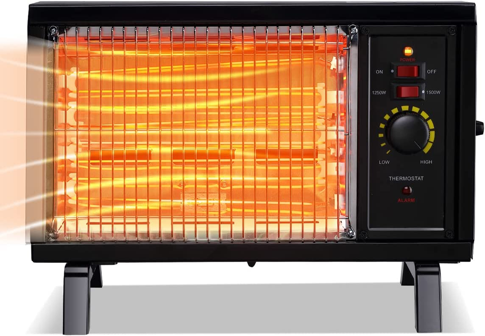 ETL Portable Radiant Heater, 1250W/1500W Space Heater for Indoor Use, Rapid Heat