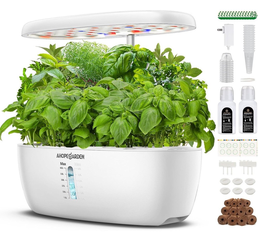 Ahopegarden Hydroponics Growing Sys kit Indoor Garden, 12 Pods Plant herb Garden