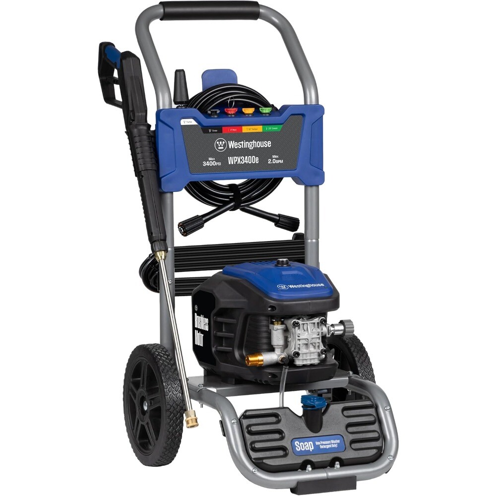 WPX3400e Electric Pressure Washer,3400 Max PSI and 2.0 Max GPM,Onboard Soap Tank