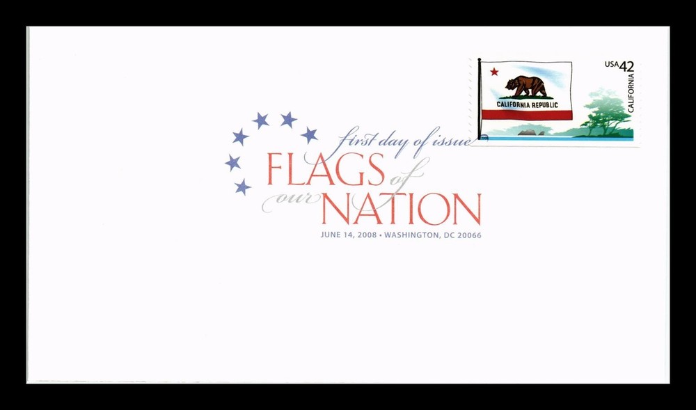 DR JIM STAMPS US COVER CALIFORNIA FLAGS OF OUR NATION FDC UNCACHETED