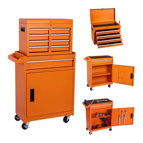 Tool Chest, 5-Drawer Rolling Tool Storage Cabinet with Detachable Top Tool Box