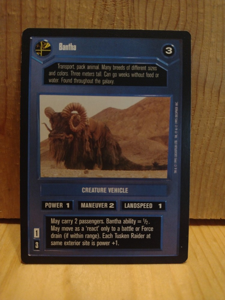 1995 Star Wars Card Game: CREATURE VEHICLE: BANTHA   black BORDER  MC9