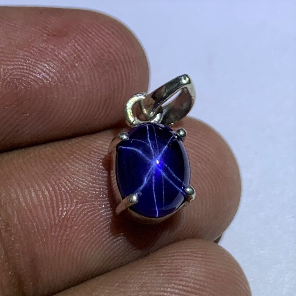 20 Ct Oval Blue Star Sapphire Pendant Gift for Men & Women