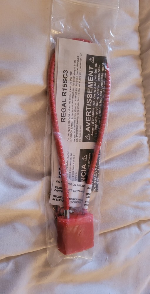 New Regal R15SC3 Red Cable Gun Safety Lock Use With Revolver Rifle Pistol W/ Key