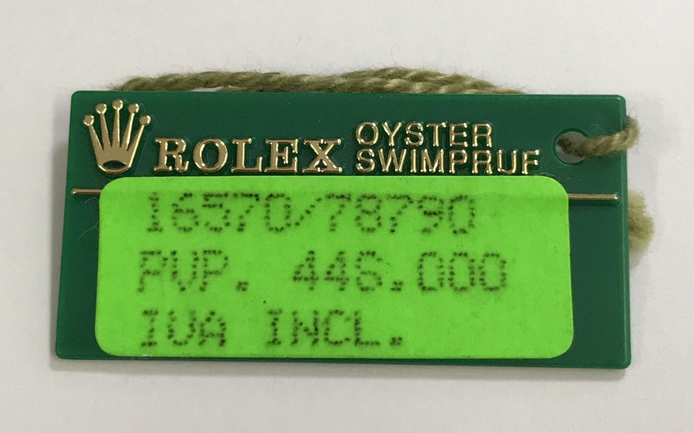 Rolex Explorer 16570 Green Tag Oyster Swimpruf 1998 Black White Dial A558467