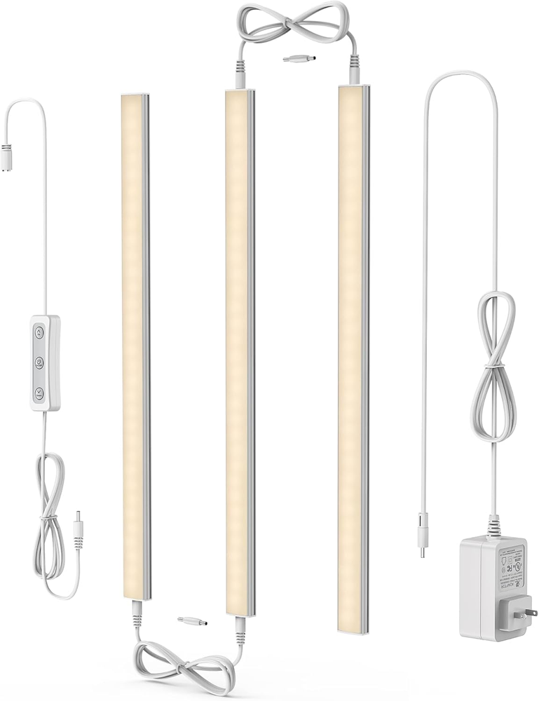 Dimmable LED under Cabinet Lights Warm White 2700K, 3 Pcs 12