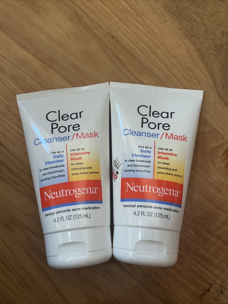2 Pack Neutrogena Clear Pore Cleanser/Mask, 4.2 Oz Exp 12/25