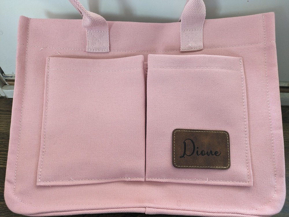 Custom Personalized Pink Canvas Tote Bag - Reusable & Printed-image