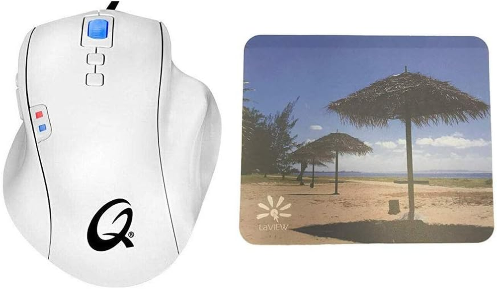 QPAD LED Bluelight Optical Wired Gaming Mouse and Pad Combo Set