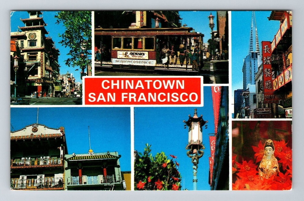 San Francisco CA-California, Chinatown, Landmarks, Vintage Postcard
