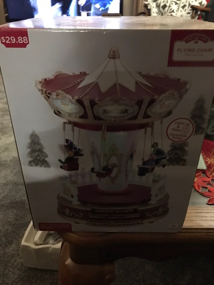 Holiday Time Flying Chair Carousel Ride With lights and music Brand New