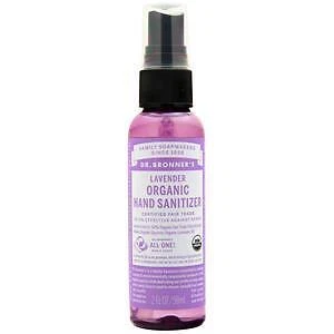 Dr. Bronner's Organic Lavender Hand Cleaning Spray Bottle 2 Oz Set of 6