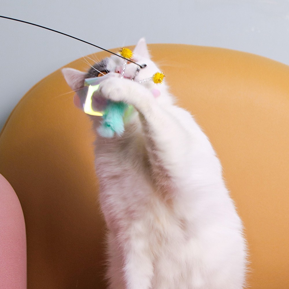 Telescopic Cat Teaser Stick for Interactive Play and Boredom Relief