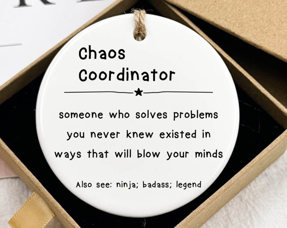 Chaos Coordinator Definition Coworker Gift Organizer Gift Personalized