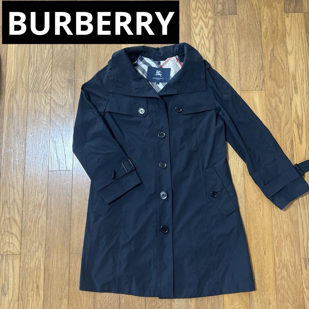 Burberry Black Trench Coat Polyester