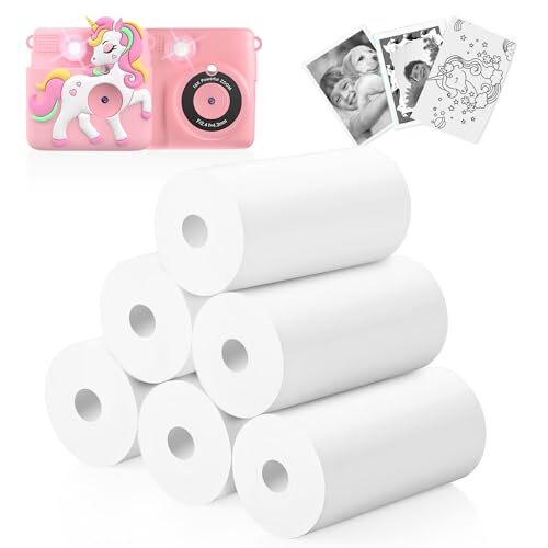 Thermal Paper, 6 Rolls for Kids Camera Instant Print, Thermal Printer Paper R...