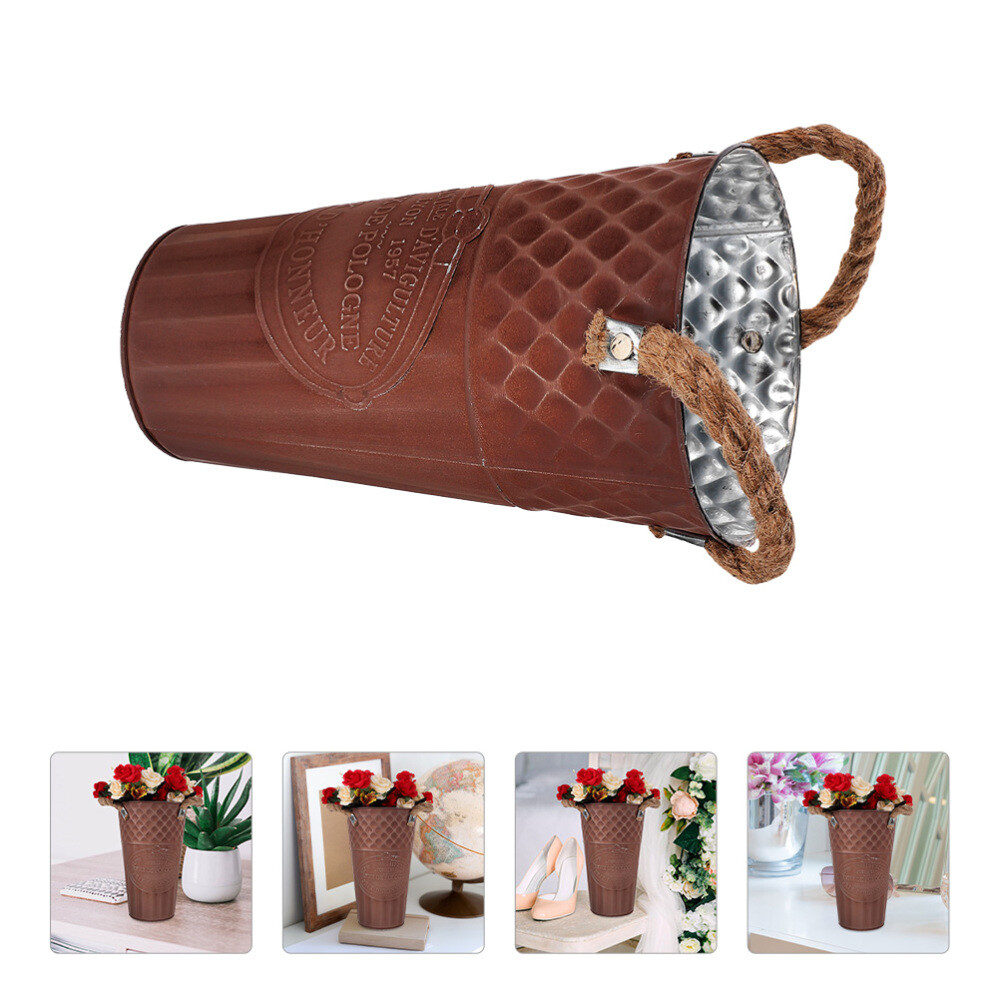 Vase for Umbrella Silver Vases Centerpieces Retro Flower Bucket