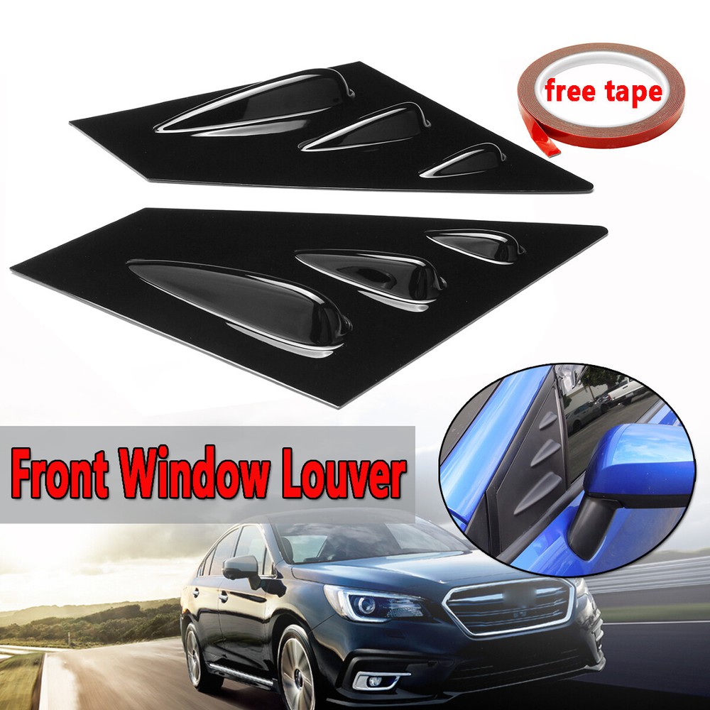 Gloss Black Front Side Window Louver Scoop Cover for 2015-2018 Subaru WRX STI
