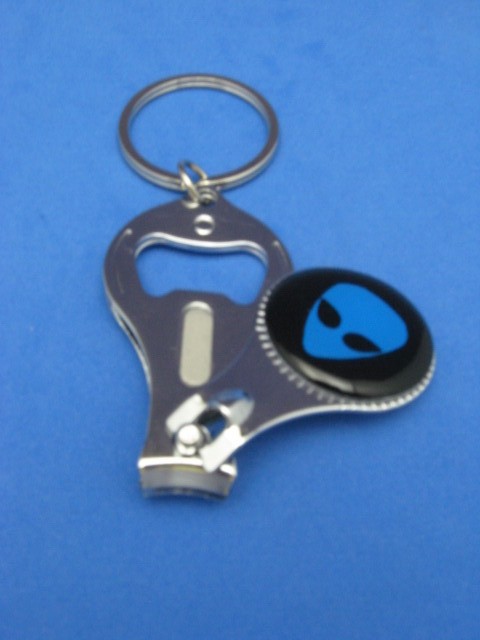 Alien Blue Logo Keyring with Nail Clipper & Bottle Opener #171