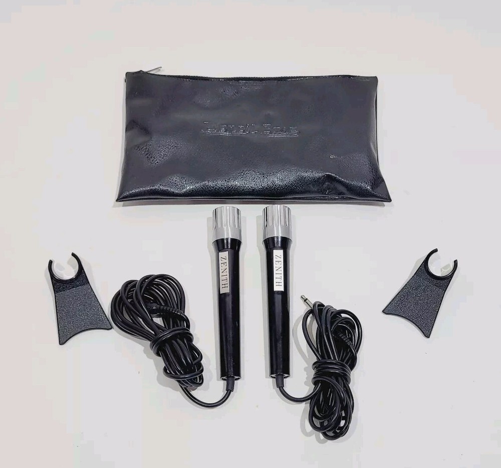 Lot of 2 Vintage Zenith Microphones 1970s Small 1/4