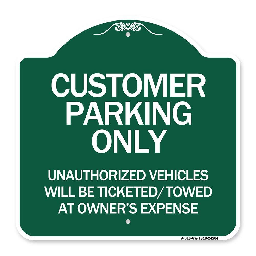 SignMission Designer Series Sign - Customer Parking Only, Unauthorized Vehicl...-image