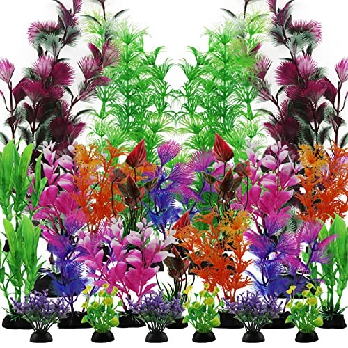 25 Colorful Artificial Aquarium Plants for Fish Tank Decoration