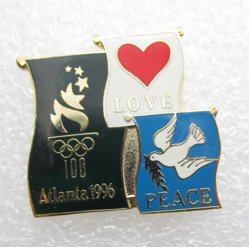 Vintage 1996 Atlanta Peace White Dove Lapel Pin (D4)