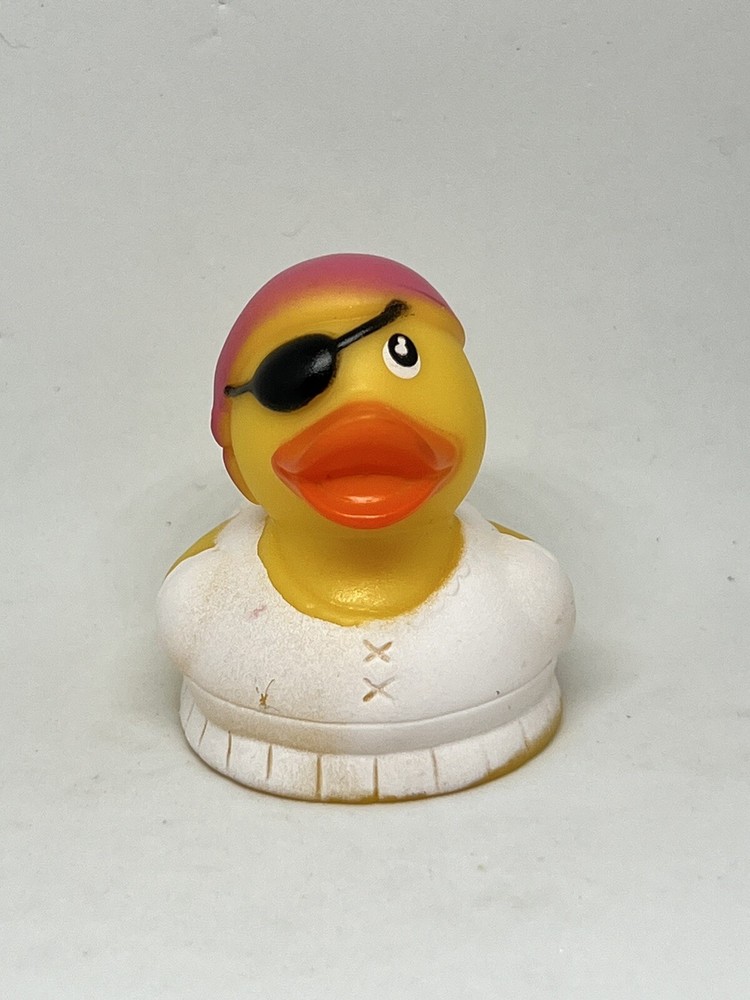 Buccaneer Pirate Duck Toy with Eye Patch and Pink Bandana for Bath Pool or Jeep