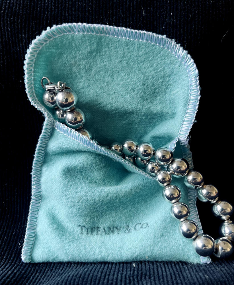 Vintage Tiffany & Co. Hardwear Ball Necklace & Bracelet Set - 925 Silver + Bag