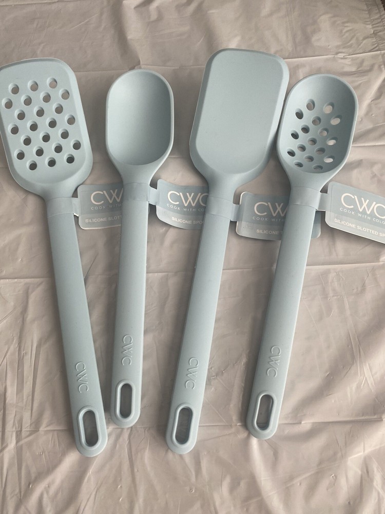 CWC Silicone Kitchen Utensils 4 Pieces  Blue  NEW