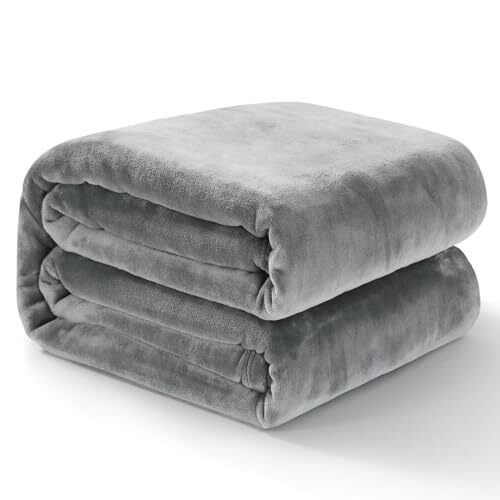 Fleece Throw Blanket Queen - Plush Fuzzy Flannel Blanket Grey for Queen Size ...