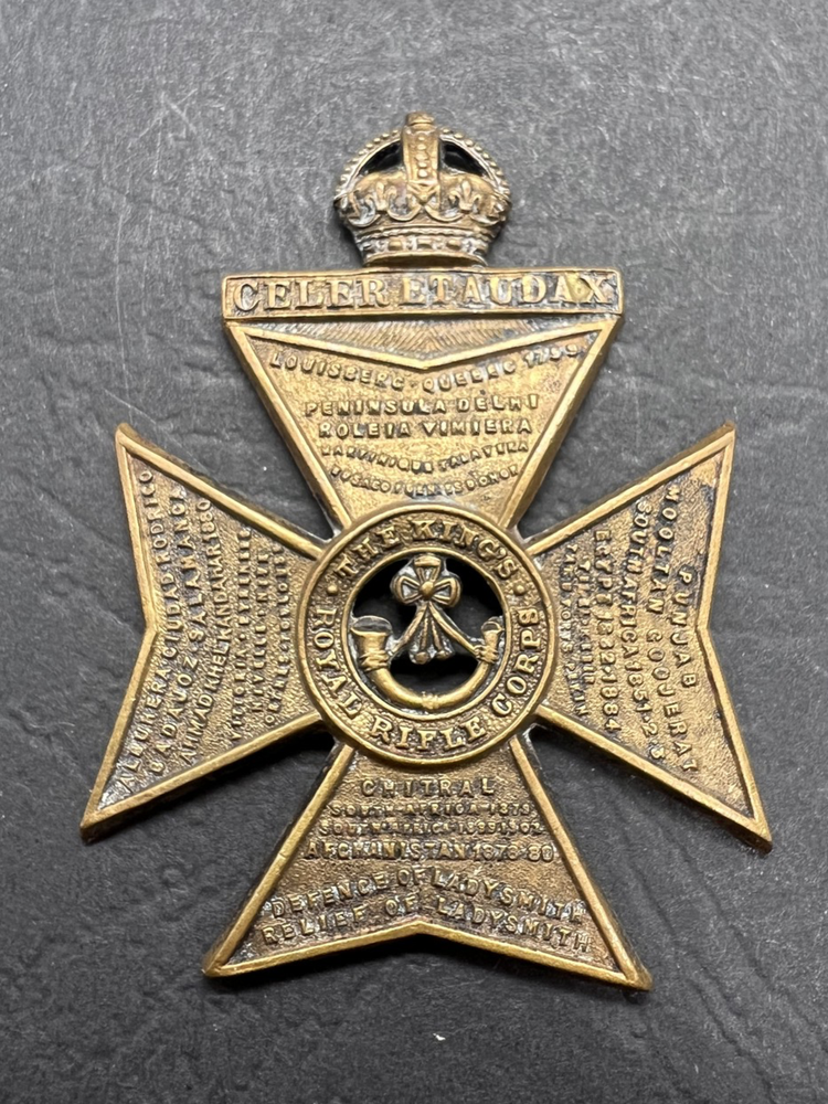 The King’s Royal Rifle Corps - British Military Army Cap Badge
