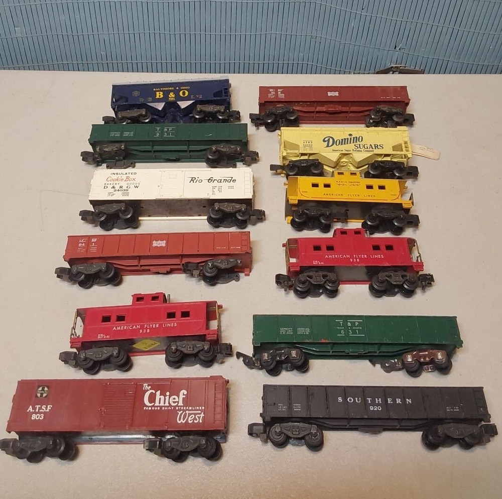 10 American Flyer S Gauge Train Cars ( MIXED ROADNAMES) Nice Original LOT #5