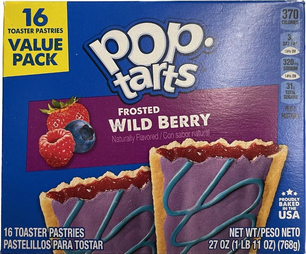 NEW POP TARTS TOASTER PASTRIES FROSTED WILD BERRY FLAVOR 16 CT 27 OZ BOX BUY NOW-image