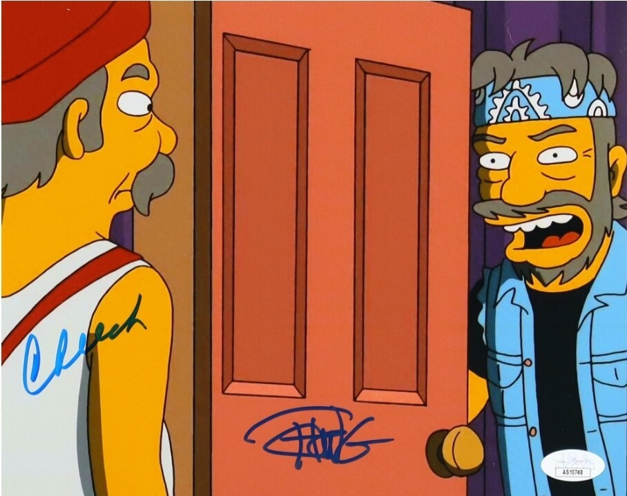 The Simpsons Cheech and Chong Autographed  8x10 Photo (JSA) GREAT CROSSOVER ITEM
